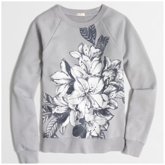 J. Crew Tops - J.Crew Floral Print Crewneck Sweatshirt